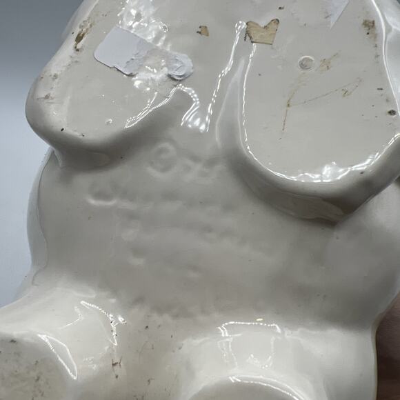 Large Vintage White Hippo Planter 70s Whittier Potteries 122 Los Angelos CA 1975 - Picture 9 of 9